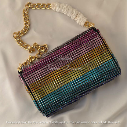 Rainbow Crystal Shoulder Bag