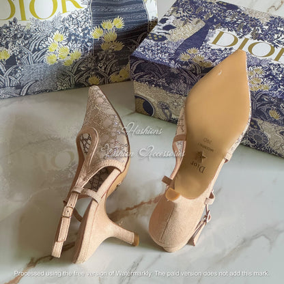 Crystal Mesh Slingback Heels