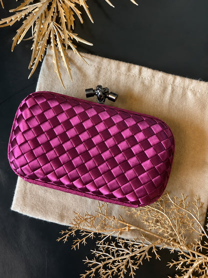 Woven Satin Clutch