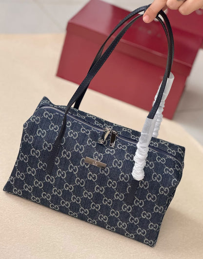 Monogram Denim Shoulder Bag