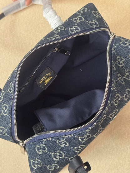 Monogram Denim Shoulder Bag