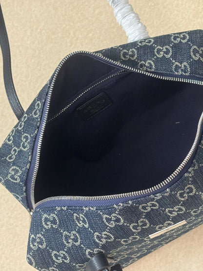 Monogram Denim Shoulder Bag