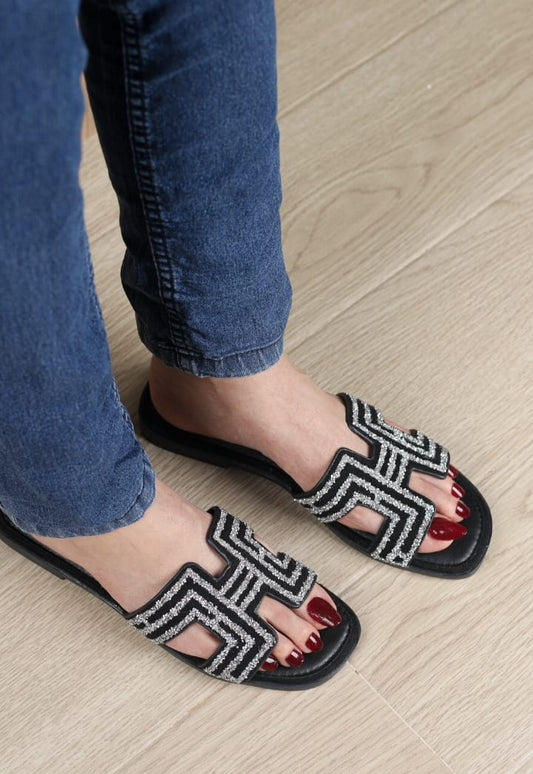 Glitter Top HERMES Flats