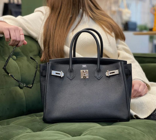 Luxury Togo Leather Top-Handle Tote Bag – Palladium Hardware