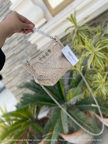 Crystal Studded Evening Bag – Rhinestone Handle Clutch Bag