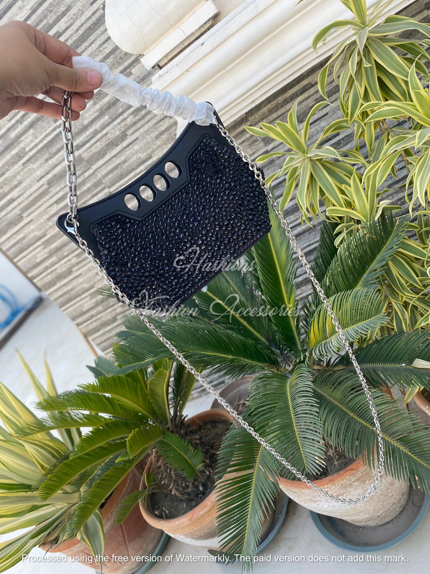 Crystal Studded Evening Bag – Rhinestone Handle Clutch Bag