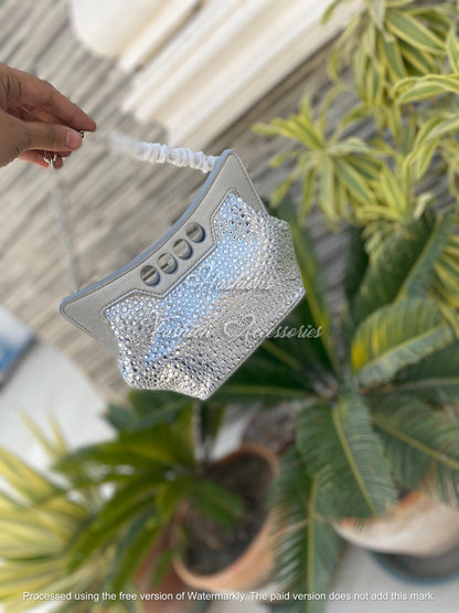 Crystal Studded Evening Bag – Rhinestone Handle Clutch Bag