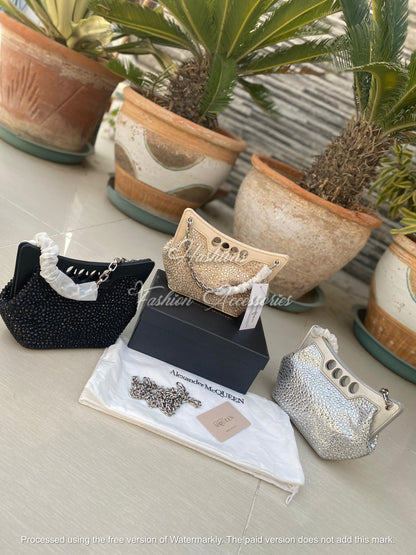 Crystal Studded Evening Bag – Rhinestone Handle Clutch Bag