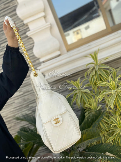 Quilted Chain Bucket Bag – Luxury Drawstring Shoulder Bag