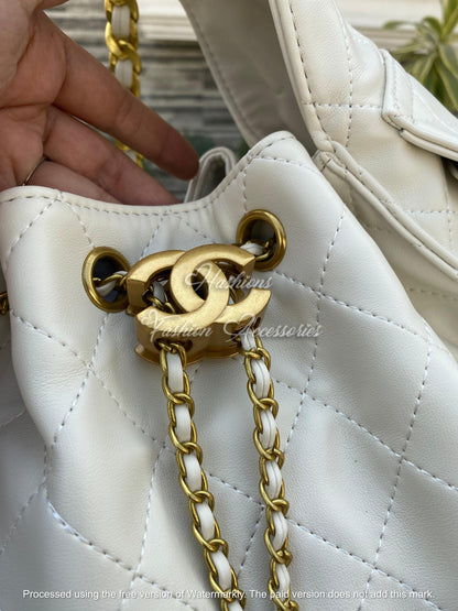 Quilted Chain Bucket Bag – Luxury Drawstring Shoulder Bag