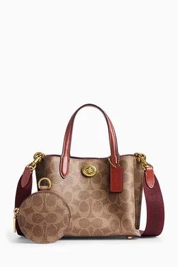 Mini Monogram Top-Handle Satchel – Brown Canvas, Turn-Lock, Detachable Crossbody