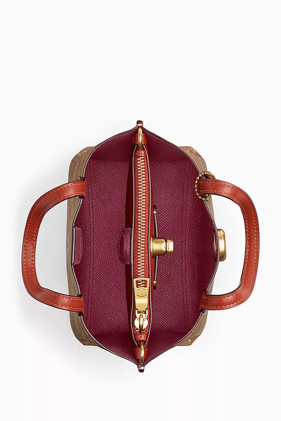 Mini Monogram Top-Handle Satchel – Brown Canvas, Turn-Lock, Detachable Crossbody