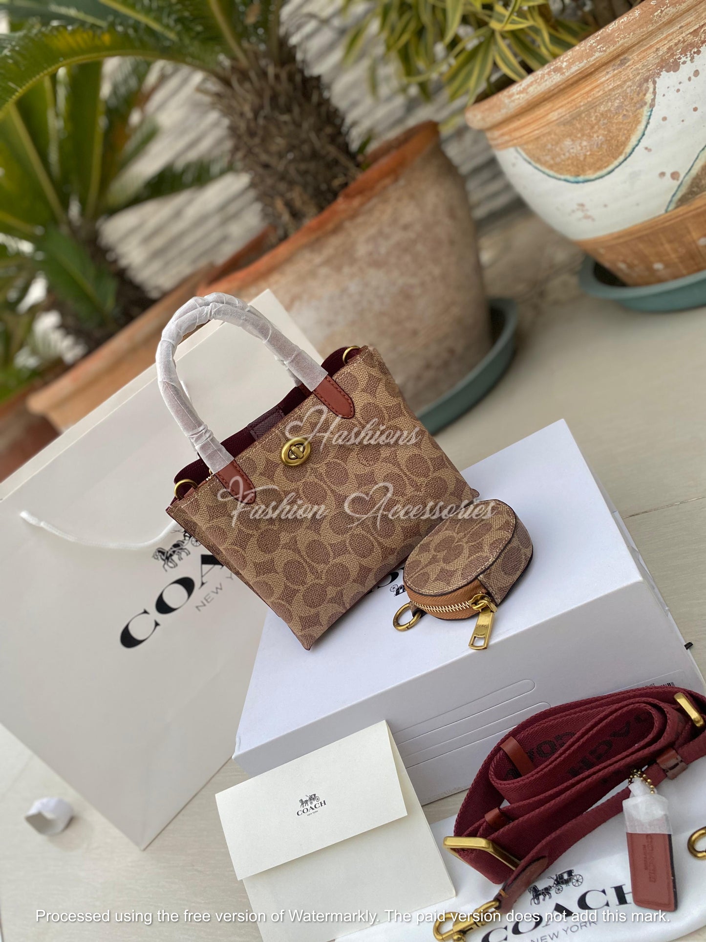 Mini Monogram Top-Handle Satchel – Brown Canvas, Turn-Lock, Detachable Crossbody