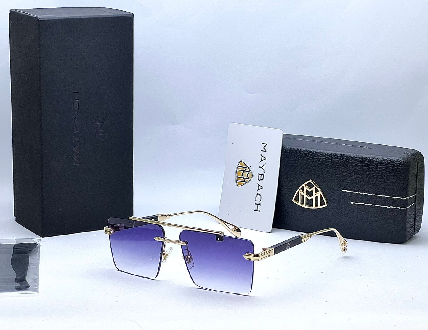 Square Rimless Gradient Sunglasses for Men & Women – Gold Metal UV400 Fashion Shades
