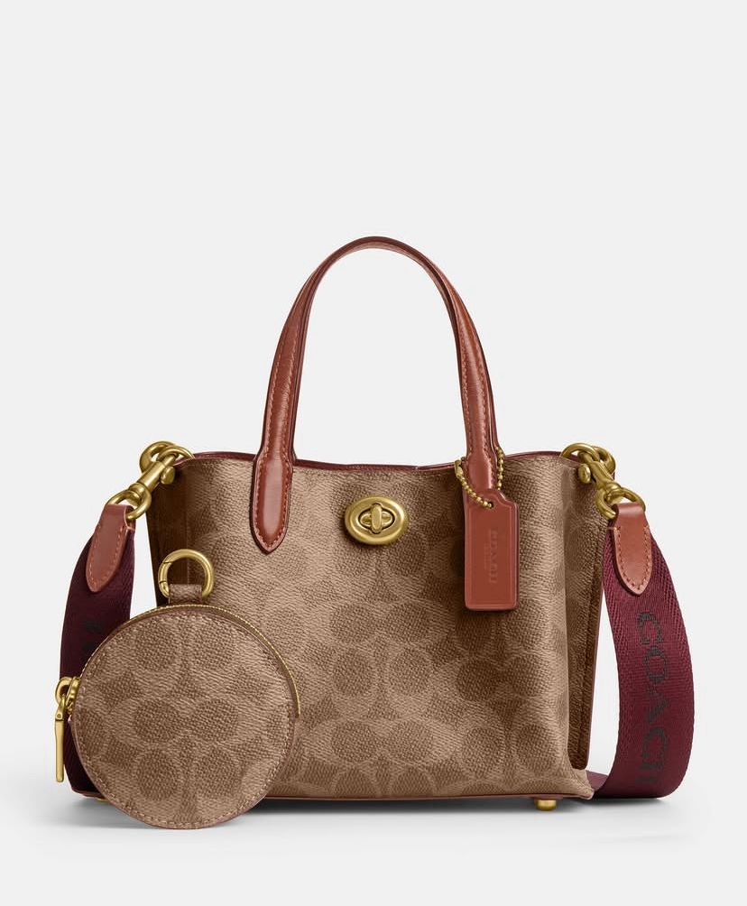 Mini Monogram Top-Handle Satchel – Brown Canvas, Turn-Lock, Detachable Crossbody