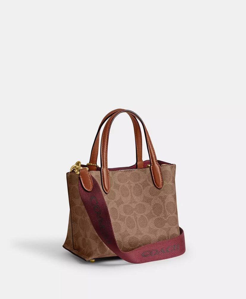 Mini Monogram Top-Handle Satchel – Brown Canvas, Turn-Lock, Detachable Crossbody