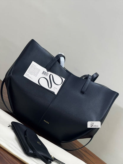 Large Structured Curve Tote Bag – Lightweight Everyday Work Shoulder Bag