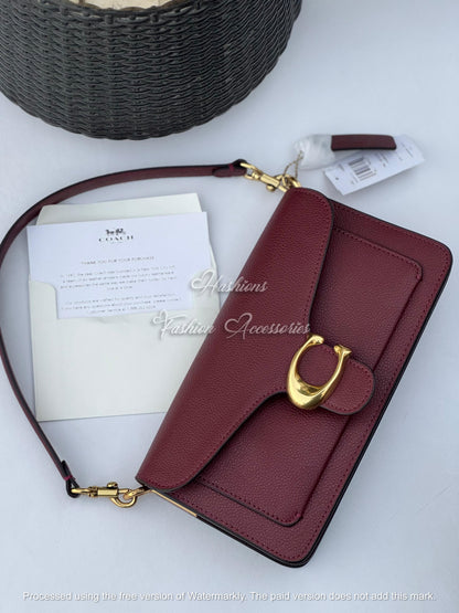 Premium Pebbled Leather Flap Crossbody Bag with Convertible Straps