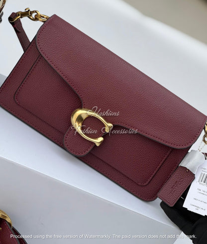 Premium Pebbled Leather Flap Crossbody Bag with Convertible Straps