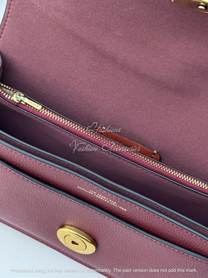 Premium Pebbled Leather Flap Crossbody Bag with Convertible Straps