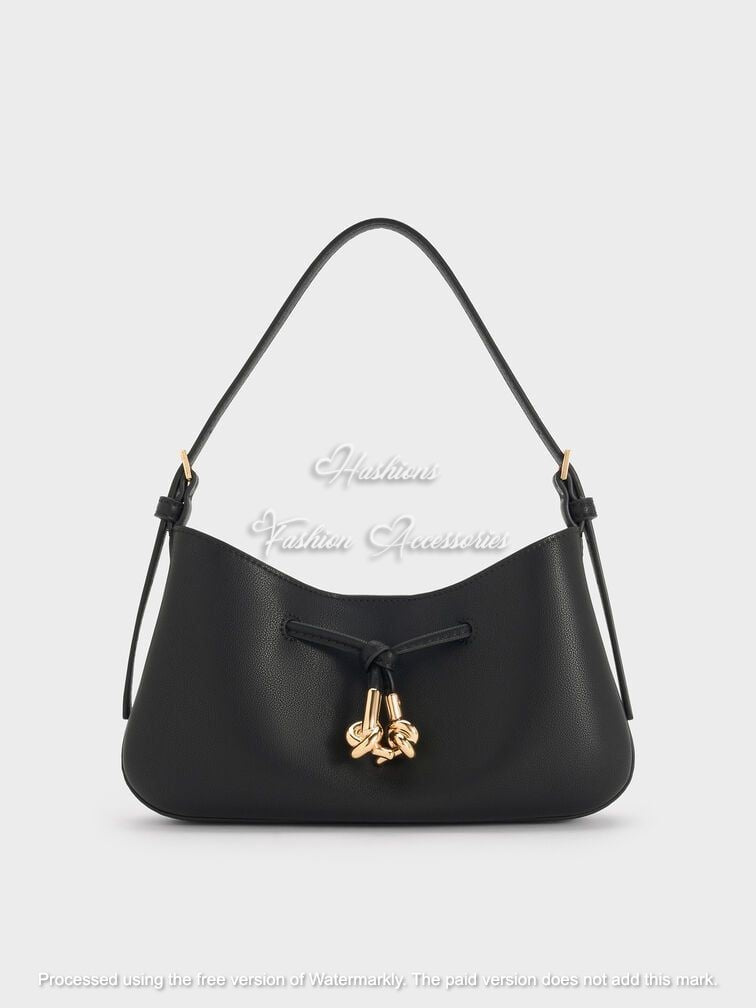 Knotted Hardware Hobo Bag with Pouch