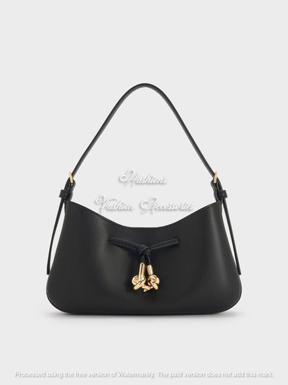 Knotted Hardware Hobo Bag with Pouch