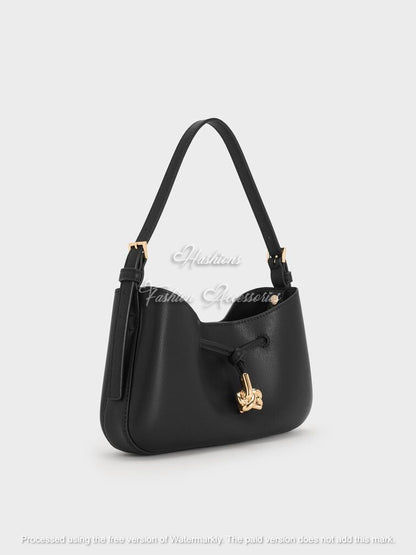 Knotted Hardware Hobo Bag with Pouch