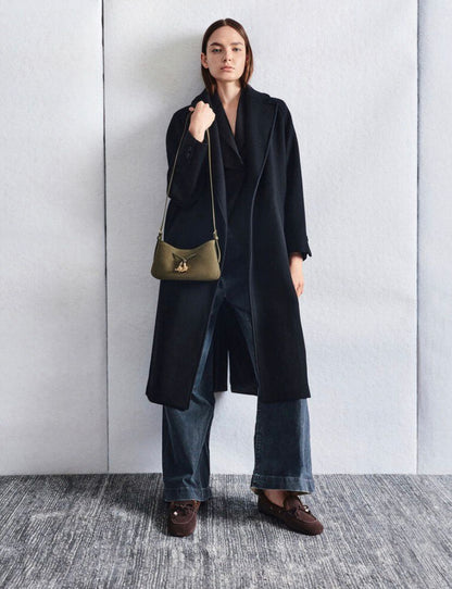 Olive Suede Knot Shoulder Bag