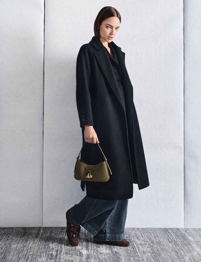 Olive Suede Knot Shoulder Bag