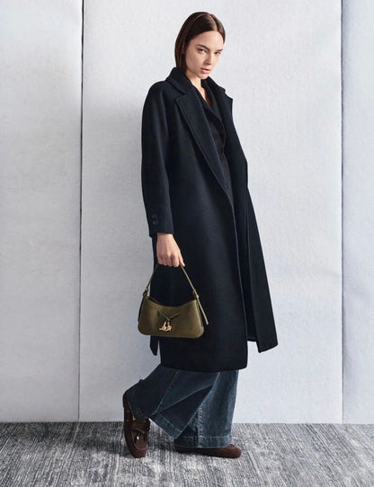 Olive Suede Knot Shoulder Bag