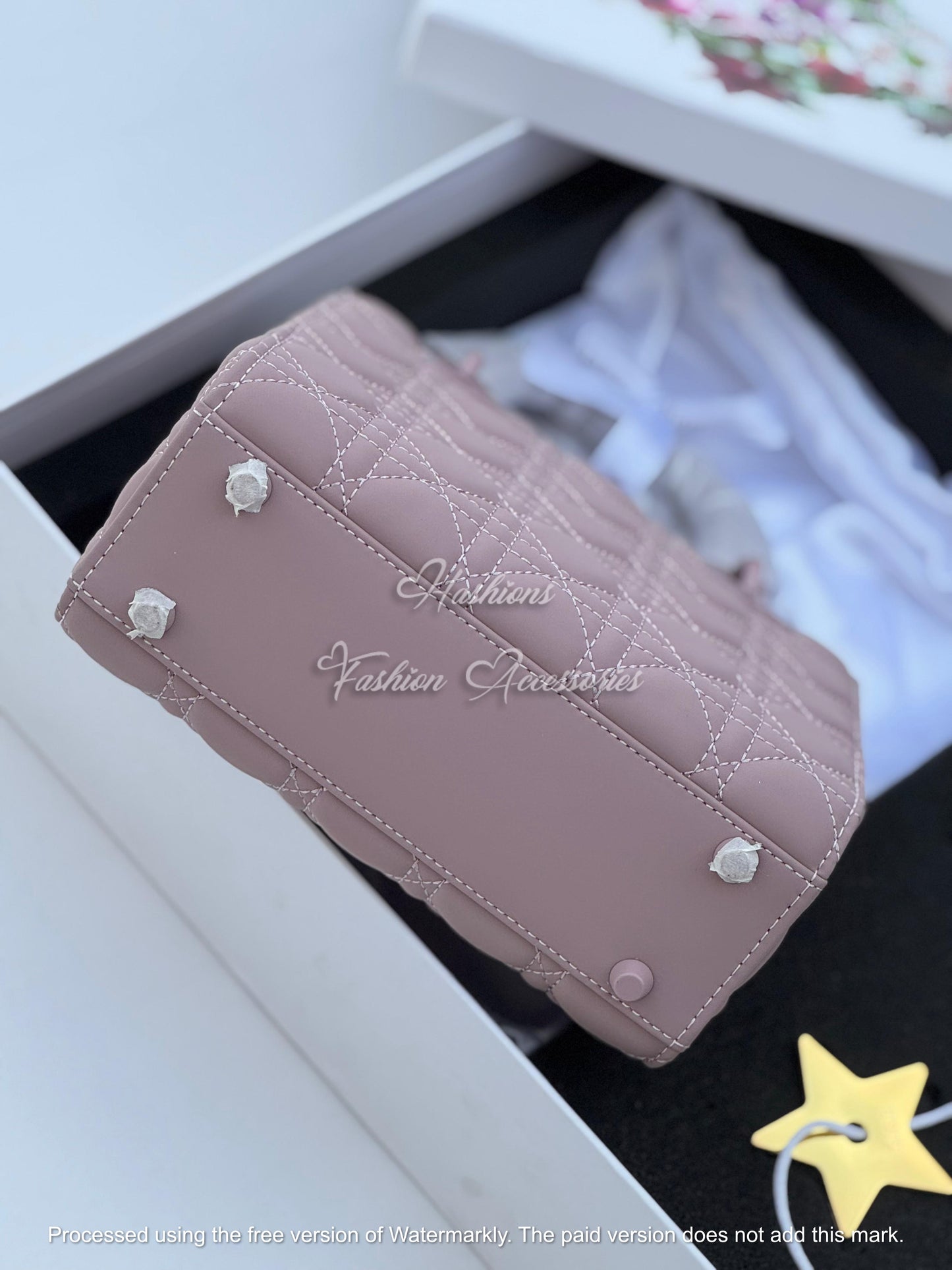 Quilted Matte Mini Handbag with Matching Card Holder