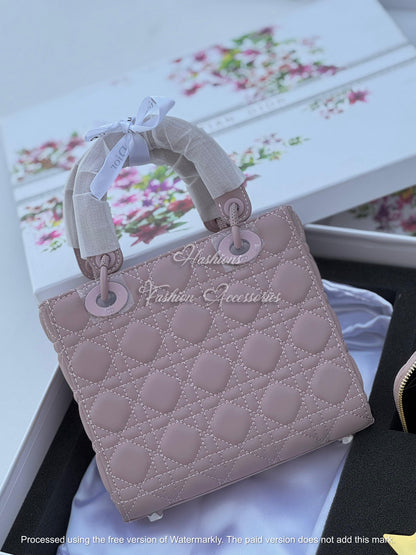 Quilted Matte Mini Handbag with Matching Card Holder