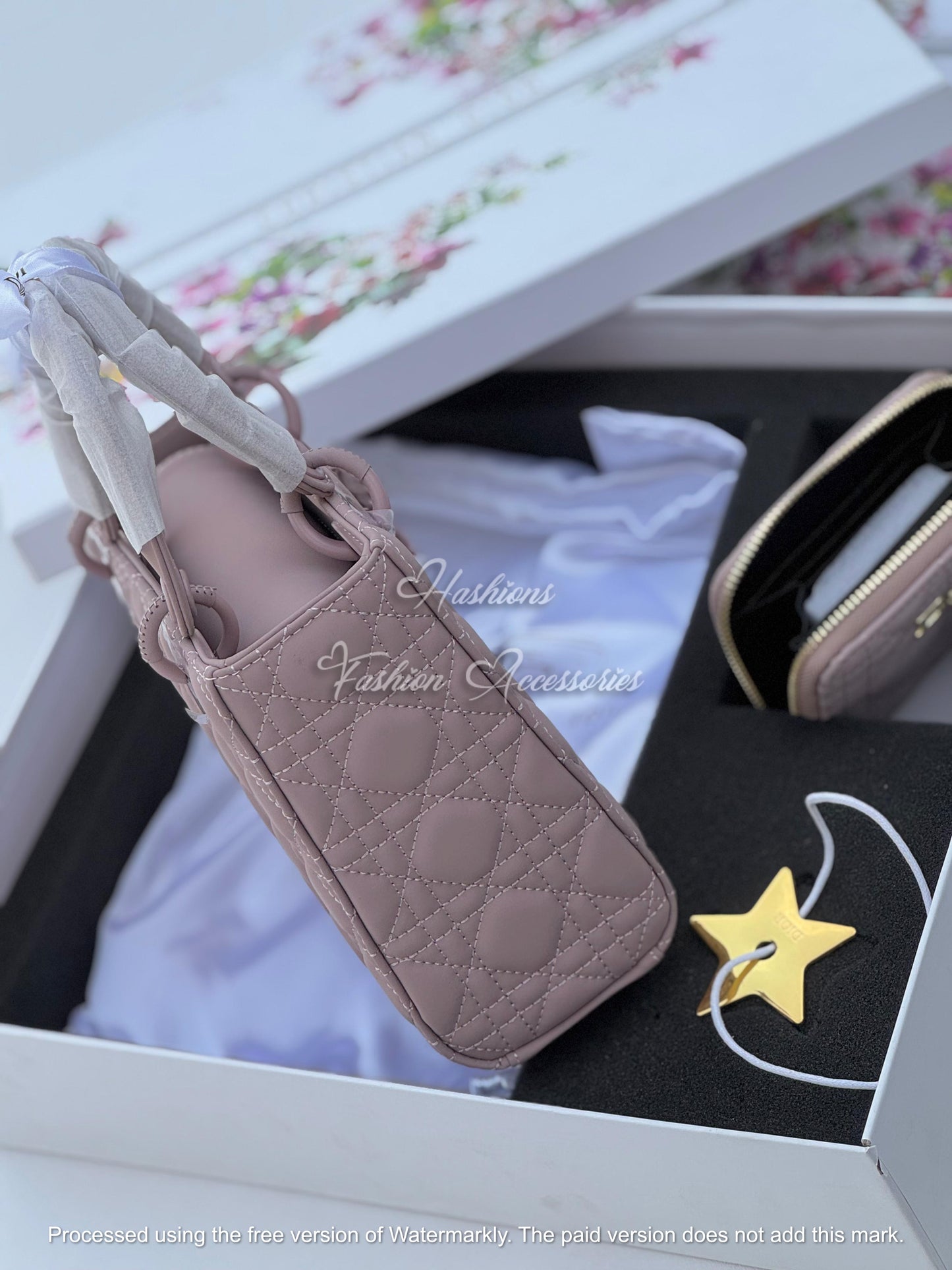 Quilted Matte Mini Handbag with Matching Card Holder