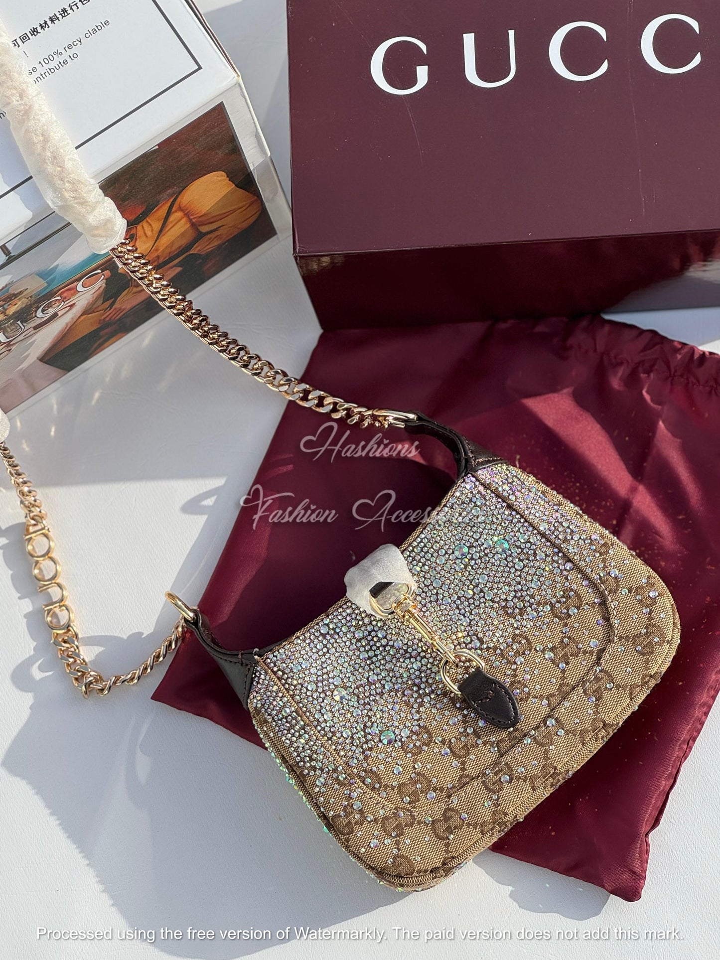 Crystal Monogram Mini Chain Bag