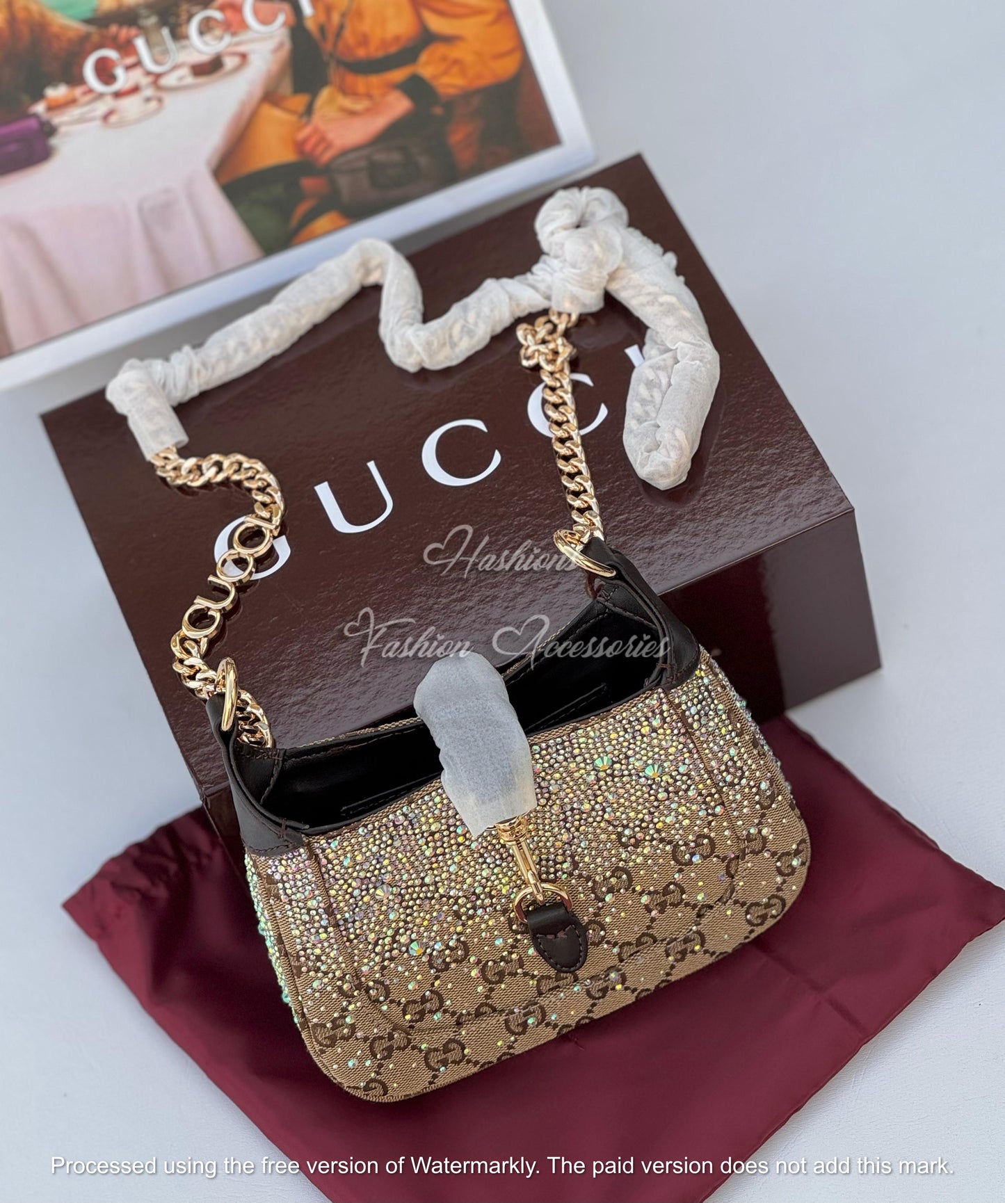 Crystal Monogram Mini Chain Bag