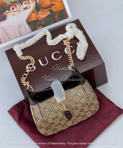 Crystal Monogram Mini Chain Bag