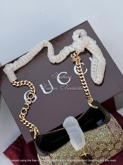 Crystal Monogram Mini Chain Bag