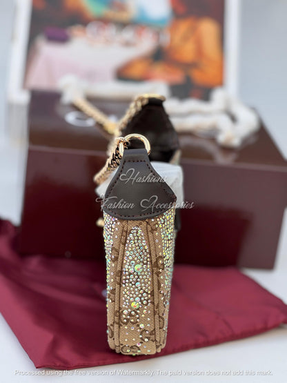 Crystal Monogram Mini Chain Bag