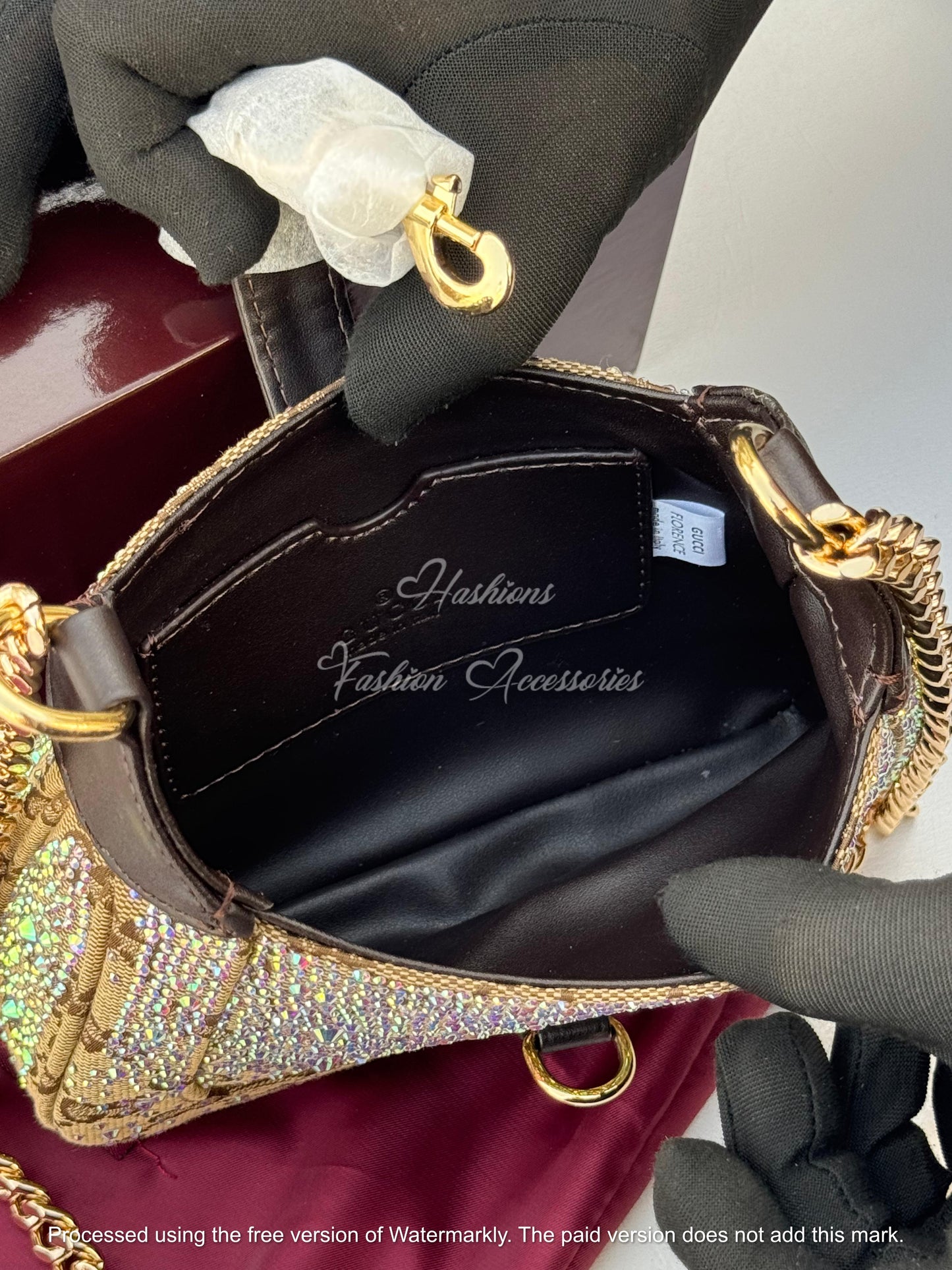 Crystal Monogram Mini Chain Bag