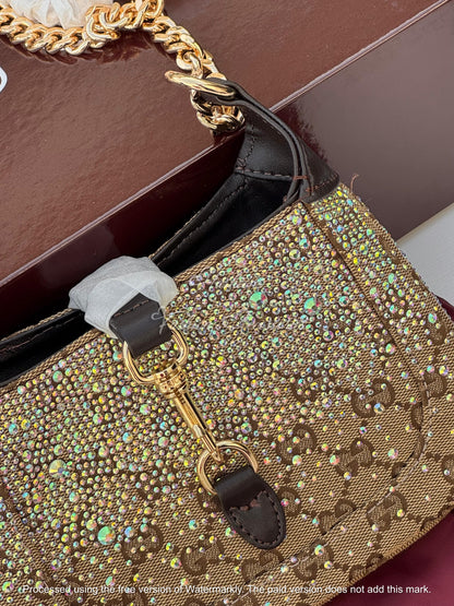 Crystal Monogram Mini Chain Bag