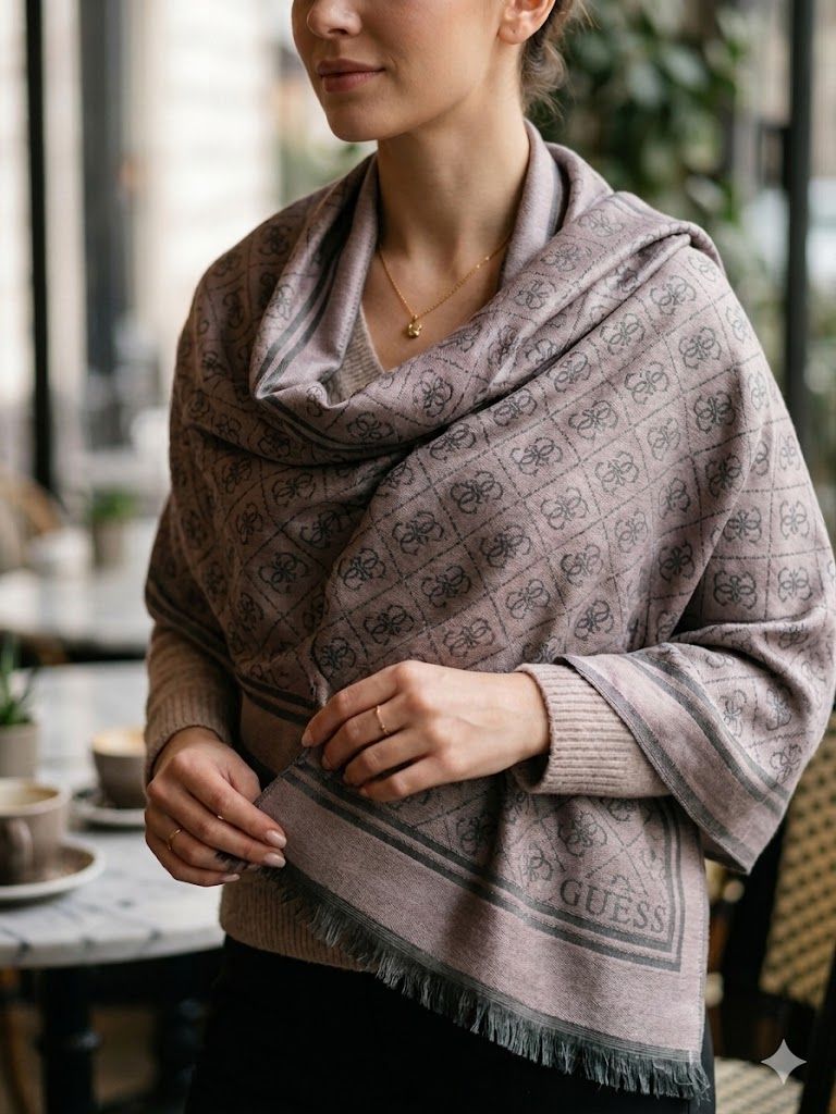 Monogram Jacquard Pashmina Scarf