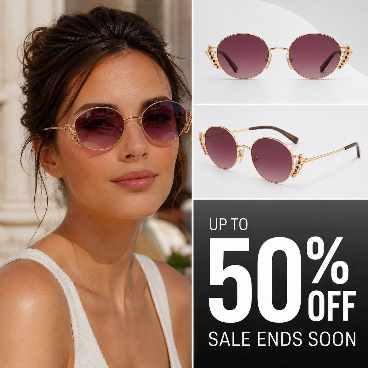 Round Crystal Sunglasses