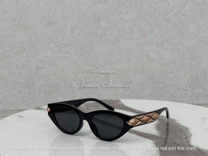 Sleek Oval Cat-Eye Sunglasses