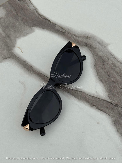 Sleek Oval Cat-Eye Sunglasses