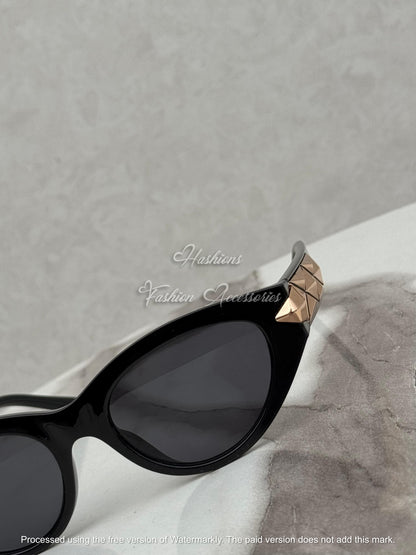 Sleek Oval Cat-Eye Sunglasses