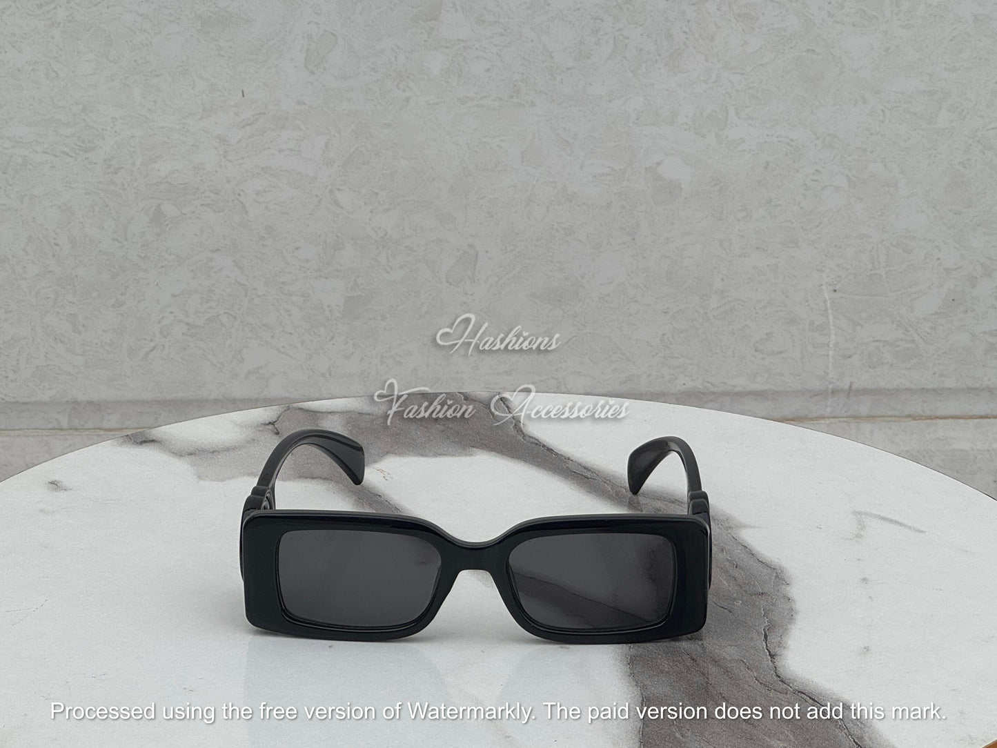 Women’s Rectangular Glossy Frame Sunglasses