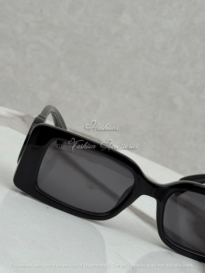 Women’s Rectangular Glossy Frame Sunglasses