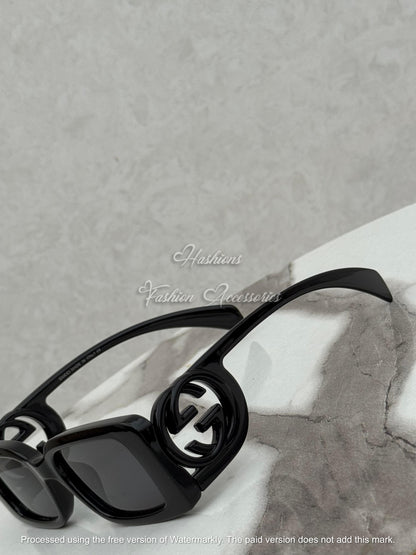 Women’s Rectangular Glossy Frame Sunglasses