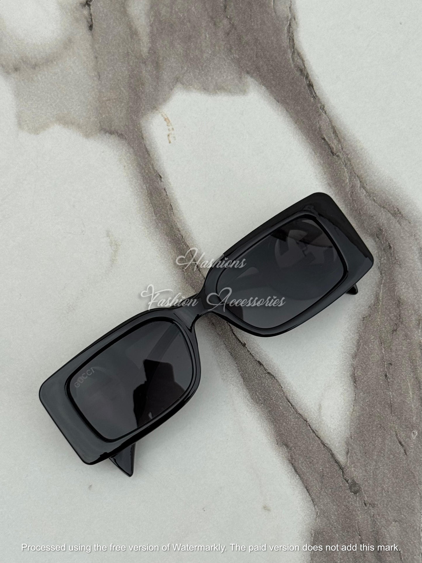 Women’s Rectangular Glossy Frame Sunglasses