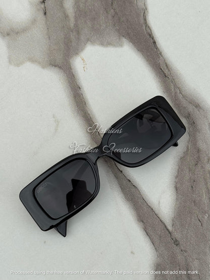 Women’s Rectangular Glossy Frame Sunglasses